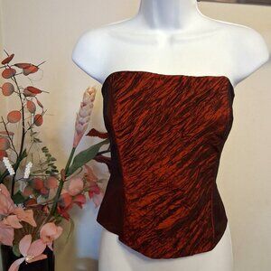 NEW Simon Chang Red Corset Lined Top for Women Strapless Bustier Corsets 6 S